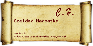 Czeider Harmatka névjegykártya